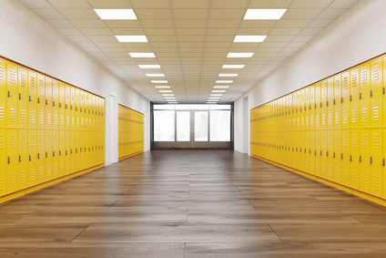 School hallway demonstrating the need for good school security.